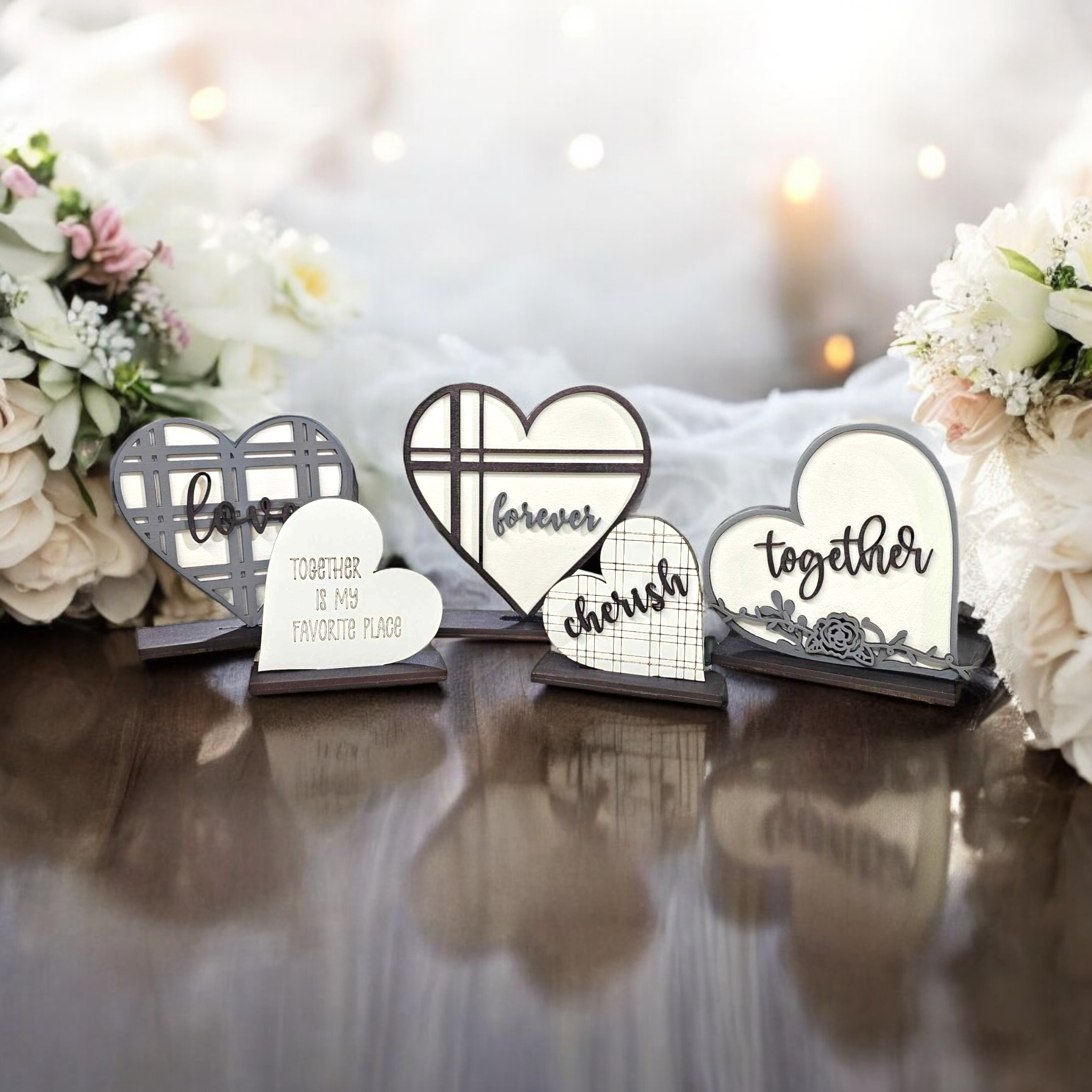 Plaid & Flowery Hearts Set